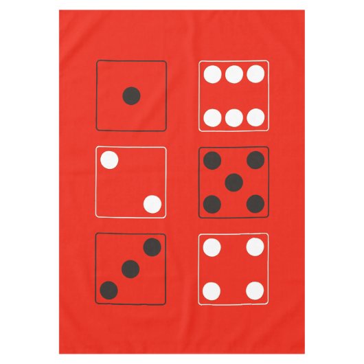 DICE-nummers zwarte witte mix + uw rug. Tafelkleed (Voorkant)