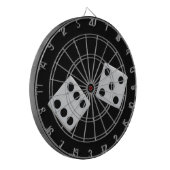 Dice on Black Dart Board Dartbord (Voorkant Links)