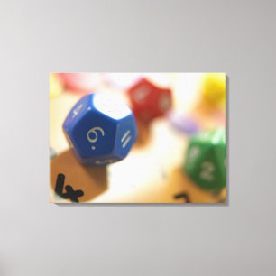 Dice on wiskunde game canvas afdruk