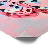 Dice Painting, muurprint – levendige blauwe roze k Poster (Hoek)