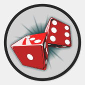 Dice Pair Ronde Sticker (Voorkant)