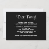 Dice Party Invitation Kaart (Achterkant)
