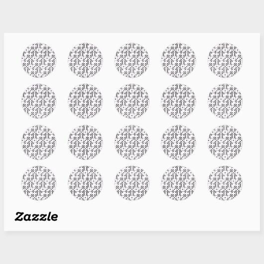 DICE PATTERN RONDE STICKER (Vel)