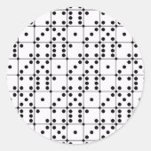 DICE PATTERN RONDE STICKER (Voorkant)