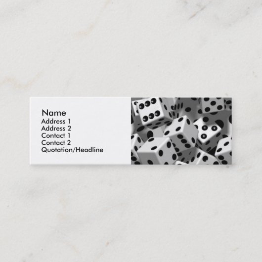 Dice Personal Profile Kaarten Mini Visitekaartje (Voorkant)