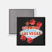 Dice Players Lucky Las Vegas Magnet (Voorkant / Achterkant)