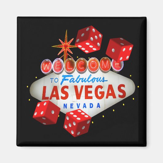 Dice Players Lucky Las Vegas Magnet (Voorkant)