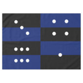 Dice polka dot blauw/zwart tafelkleed (Voorkant (Horizontaal))