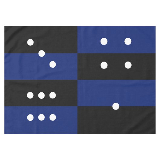 Dice polka dot blauw/zwart tafelkleed (Voorkant (Horizontaal))