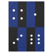 Dice polka dot blauw/zwart tafelkleed (Voorkant)