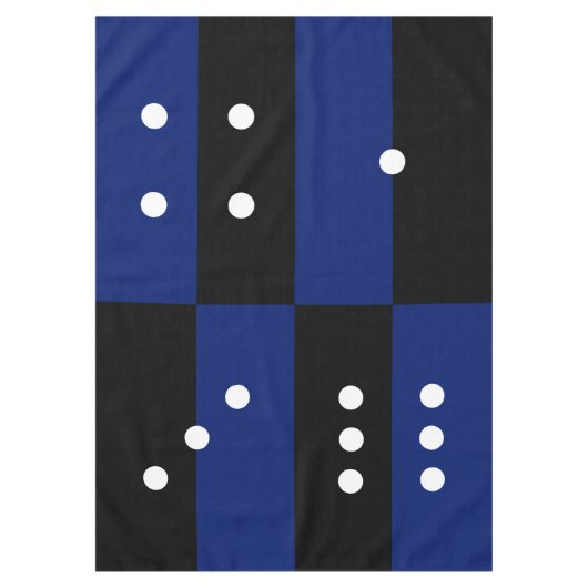 Dice polka dot blauw/zwart tafelkleed (Voorkant)