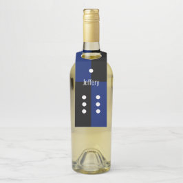 Dice polka dot dice patroon blauw/zwart flessenhanger