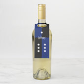 Dice polka dot dice patroon blauw/zwart flessenhanger (Op fles)