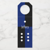 Dice polka dot dice patroon blauw/zwart flessenhanger (Voorkant)