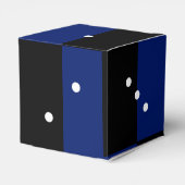 Dice polka dots dice patroon blue & black bedankdoosjes (Achterkant)