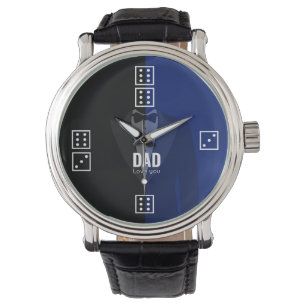 Dice polka dots dice Patroon blue/black watch Horloge