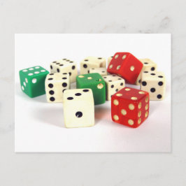 DICE - RED, WHITE and GREEN Briefkaart