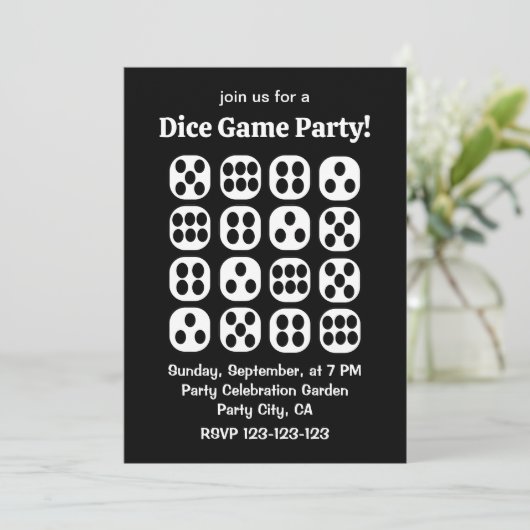Dice Roll Game Party Kaart (Staand voorkant)