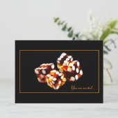 dice roll - luck game night party uitnodiging (Staand voorkant)