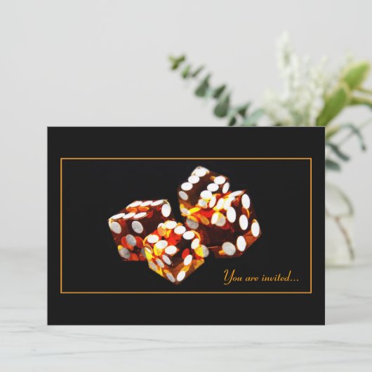 dice roll - luck game night party uitnodiging (Staand voorkant)