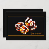 dice roll - luck game night party uitnodiging (Voorkant / Achterkant)