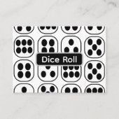 Dice Roll Play spel Visitekaartje (Voorkant)