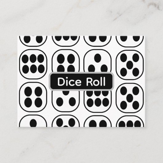 Dice Roll Play spel Visitekaartje (Voorkant)
