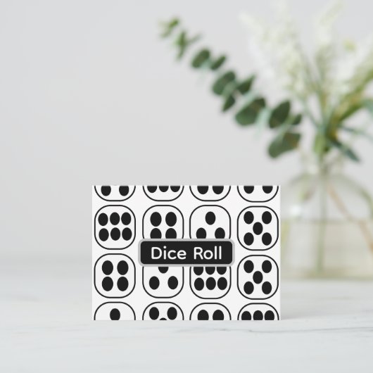 Dice Roll Play spel Visitekaartje (Staand voorkant)