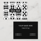 Dice Roll Play spel Visitekaartje (Voorkant / Achterkant)