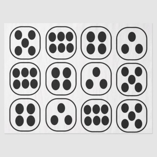 Dice Roll verjaardagsfeestje Tissuepapier (Voorkant)