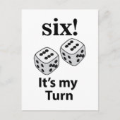 Dice Rolling Six Het is mijn beurt Roll Dice Briefkaart (Voorkant)