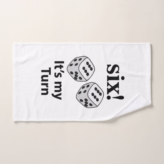 Dice Rolling Six Het is mijn beurt Roll Dice Handdoek (Handdoek)