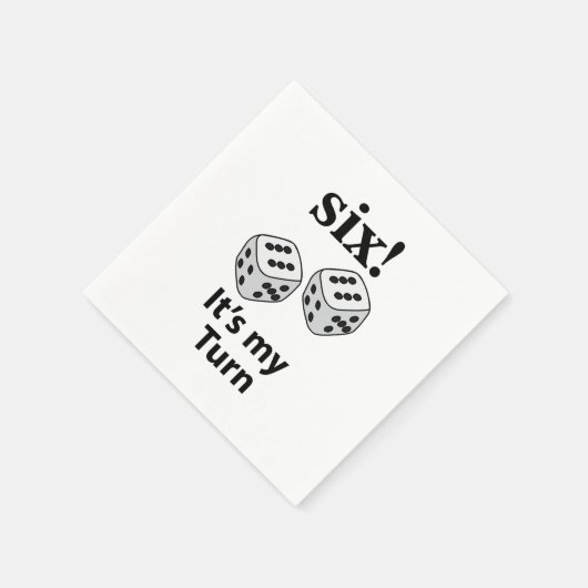 Dice Rolling Six Het is mijn beurt Roll Dice Party Servet (Hoek)
