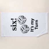 Dice Rolling Six Het is mijn beurt Roll Dice Strandlaken (Voorkant)