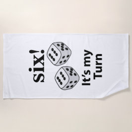 Dice Rolling Six Het is mijn beurt Roll Dice Strandlaken