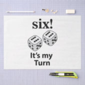 Dice Rolling Six Het is mijn beurt Roll Dice Tissuepapier (Craft)