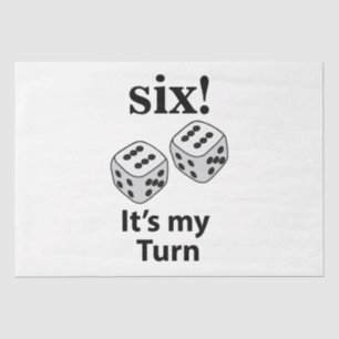 Dice Rolling Six Het is mijn beurt Roll Dice Tissuepapier