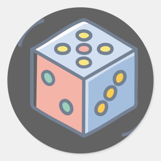 Dice Ronde Sticker (Voorkant)