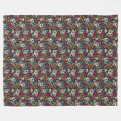 Dice skull roos kroonspel excentriek fleece deken (Voorkant (Horizontaal))