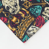Dice skull roos kroonspel excentriek fleece deken (Hoek)