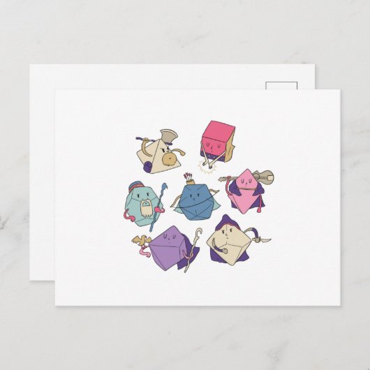 Dice-tekens Briefkaart (Voorkant / Achterkant)