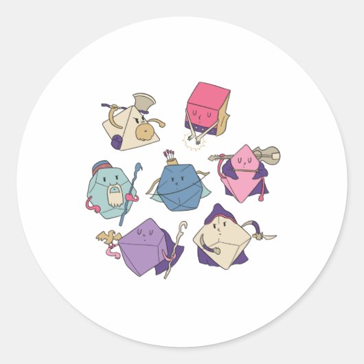 Dice-tekens Ronde Sticker (Voorkant)