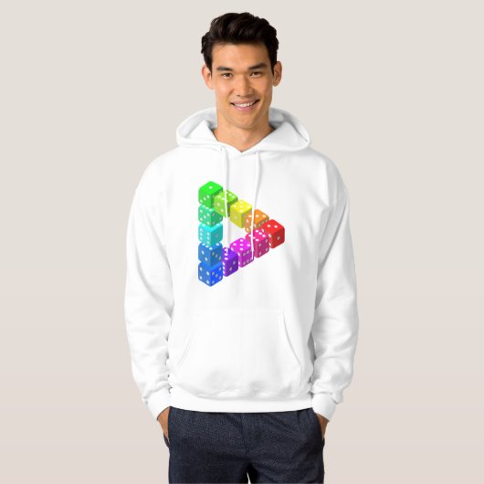 Dice Triangle Mannen Hoodie (Voorkant volledig)
