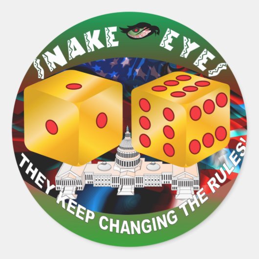 Dice-veranderende regels 1R Ronde Sticker (Voorkant)