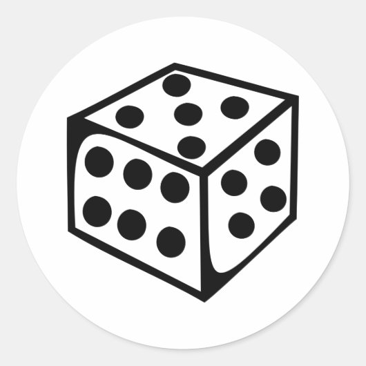 Dice - Vijf Ronde Sticker (Voorkant)