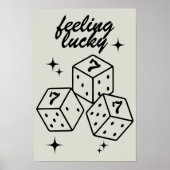 Dice Wall Art, Geluksgevoel Poster, Dice Print (Voorkant)