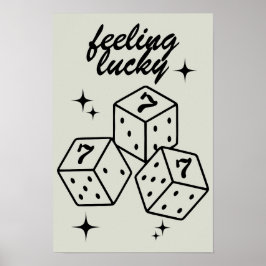 Dice Wall Art, Geluksgevoel Poster, Dice Print