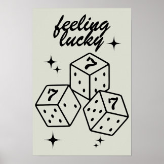 Dice Wall Art, Geluksgevoel Poster, Dice Print