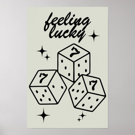 Dice Wall Art, Geluksgevoel Poster, Dice Print (Voorkant)