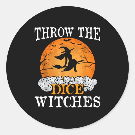 Dice Witches Bunco Ronde Sticker (Voorkant)